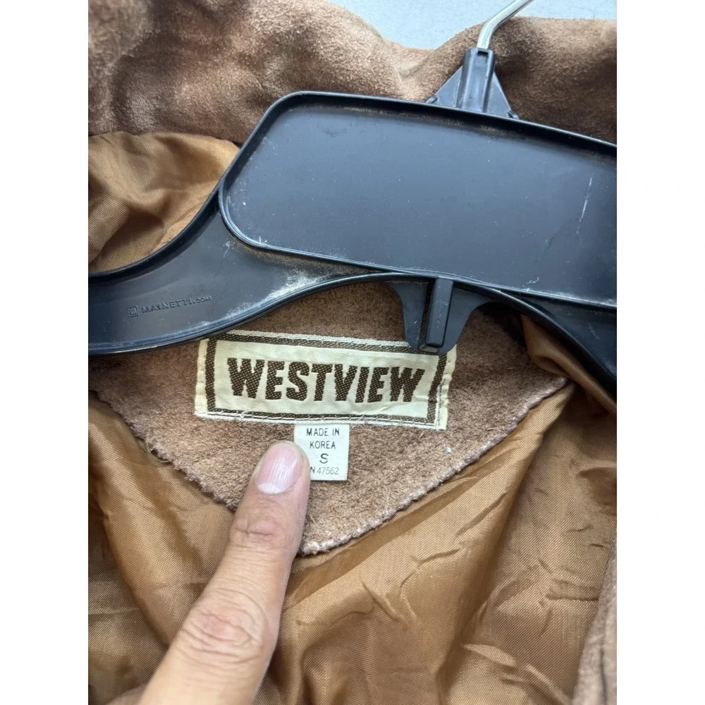 WESTVIEW Womens Brown Suede Leather Fringe Jacket Small S Western Boho Cropped